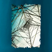 Barevné nebe - stožáry vysokého napětí