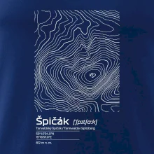 Špičák - vrstevnice v obdélníku
