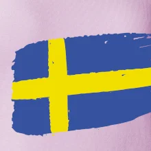 Švédsko vlajka štětkou