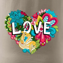 Love nápis květovaný