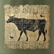 Egyptské hieroglyfy kráva