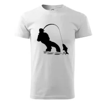 Rybář tahající rybu