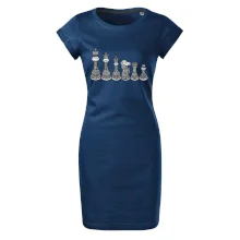 Šachové figurky v řadě - kreslené