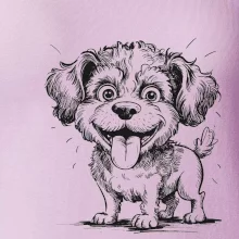 Lagotto romagnolo karikatura vypláznutý jazyk