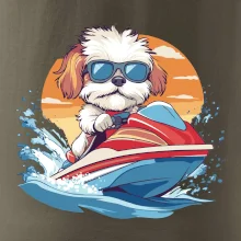 Bišonek na vodním skútru