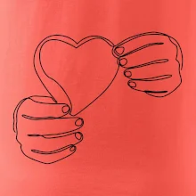 Ruka držící srdce  jedním tahem