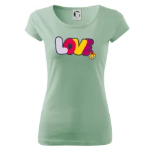 Love nápis s květinou