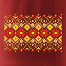 Ukrajinský vzor  - Červené květiny