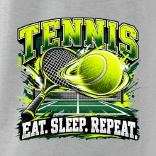 Tenisová raketa a míček eat sleep repeat