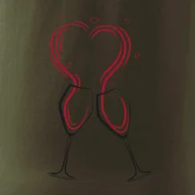 Víno je láska - srdíčka