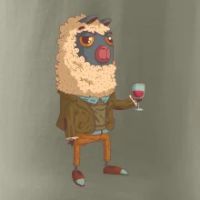 Alpaka s vínem muž