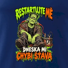 Vybitý Frankenstein s kabely od autobaterie