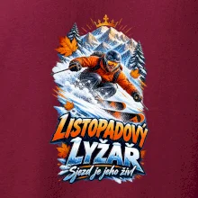 Listopadový lyžař král zasněžených svahů