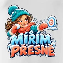 Rodinná vánoční trička - Mířím přesně máma sněhová bitva