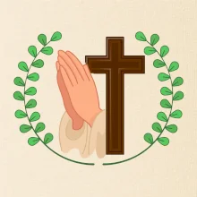 Věnec - kříž a modlení