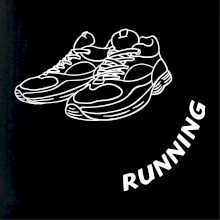 Running nápis šikmo