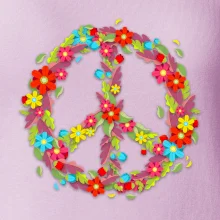 Peace symbol červené květiny