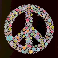 Peace symbol lístečky