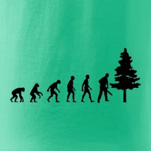 Evoluce dřevorubec - pila a strom