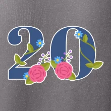 Květinové číslo kreslené - 20