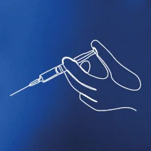 Ruka a injekce jedním tahem