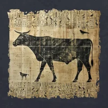 Egyptské hieroglyfy kráva