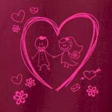 Svatba - kreslené srdce