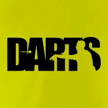 Darts - nápis se šipkařem