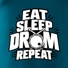 Eat sleep drum repeat - minimalistický bubenický slogan