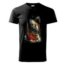 Obrázek červená loď a ryba