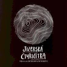 Jizerská čtyřicítka - vrstevnice v kruhu