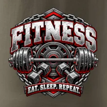 Fitness činka a závaží eat sleep repeat