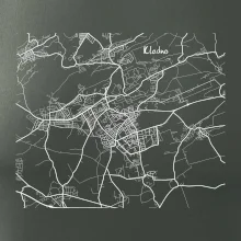 Černobílá mapa Kladno