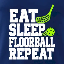 Eat Sleep Floorball Repeat - zelená hokejka