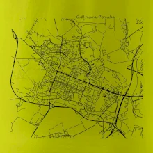 Mapy měst černobílé Ostrava Poruba