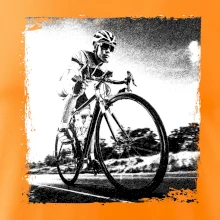 Cyklista černobílá cesta