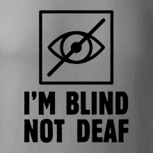 I'm blind not deaf