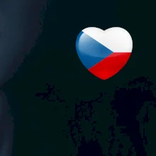 Česká vlajka srdce - pravé prso