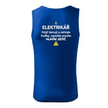 Elektrikář - hlavní jistič - Nápis na zádech