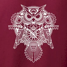 Steampunk sova černobílá