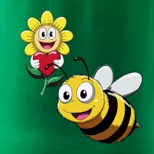 Parové triko - Včela a květina