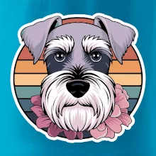 Knírač - fenka a květiny