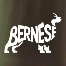 Bernese Mountain Dog nápis v těle