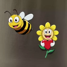 Parové triko - Včela a květina