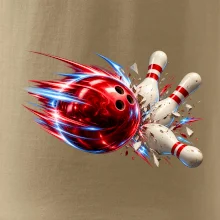 Bowlingová koule v akci a padající kuželky