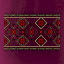 Ukrajinský vzor - Červeno Zelený