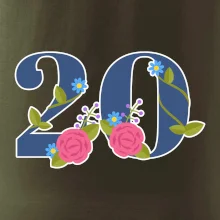 Květinové číslo kreslené - 20