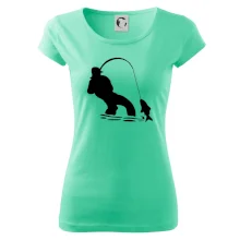 Rybář tahající rybu