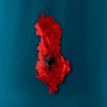 Mapa Albánie reliéf hor