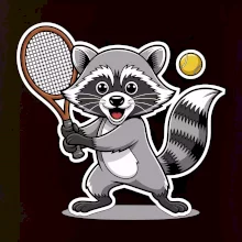 Mýval hraje tenis kreslený